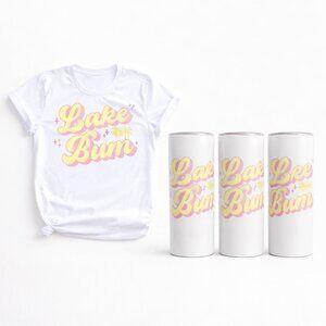 Lake Bum T-Shirt And 20oz Skinny Tumbler Gift Set Bundle